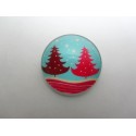 Cabochon Tondo in Vetro diametro 25 mm Soggetto Natalizio - 1 pz