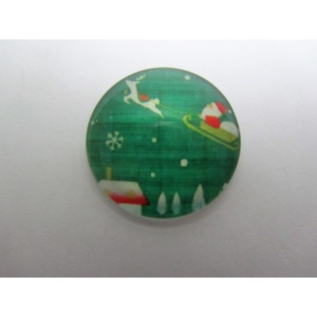Cabochon Tondo in Vetro diametro 25 mm Soggetto Natalizio - 1 pz