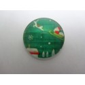 Cabochon Tondo in Vetro diametro 25 mm Soggetto Natalizio - 1 pz
