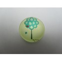 Cabochon Tondo in Vetro diametro 25 mm Soggetto Albero - 1 pz