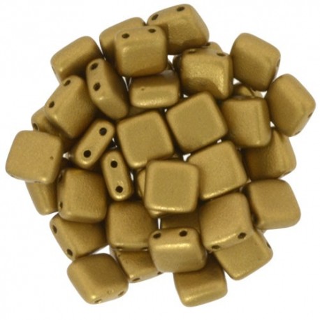Perline Tile 6 mm Matte Metallic Goldenrod - 40 Pz