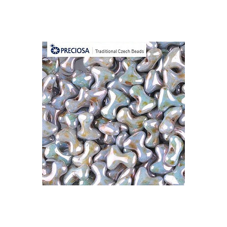 Tee Beads 2x8 mm Alabaster Blue Luster - 40 pz