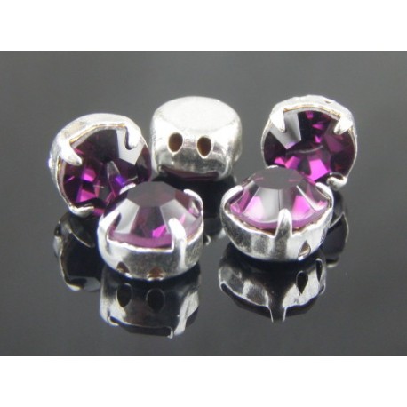 Chatons incastonati ss34 (7,2-7,4mm) Amethyst - 5 pz