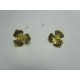 Perno Orecchino in Rame Fiore con Strass 16x14 mm Color Oro - 2 pz
