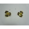 Perno Orecchino in Rame Fiore con Strass 16x14 mm Color Oro - 2 pz