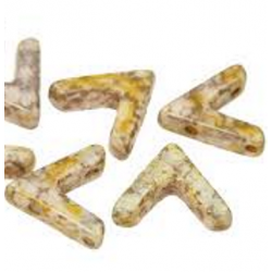 AVA® Bead 10x4 mm White Lila Gold Luster - 10 Pcs
