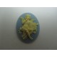 Cammeo Resina Ovale 40x30 mm Putto con freccia Ivory/Light Sapphire - 1 pz
