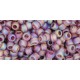 Rocailles Toho 8/0 Transparent Rainbow Frosted Med. Amethyst - 10 g