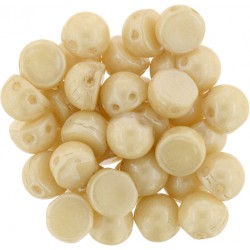 CzechMates Cabochon 2 Holes 7 mm Luster Opaque Champagne - 10 pz