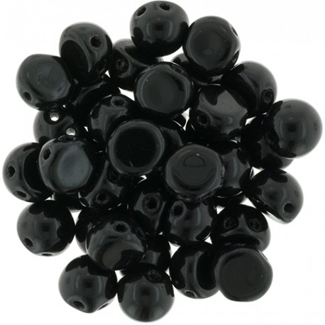 CzechMates Cabochon 2 Fori 7 mm Jet - 10 pz