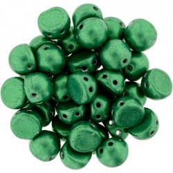 CzechMates Cabochon 2 Holes 7 mm Color Trends Saturated Metallic Lush Meadow - 10 pz