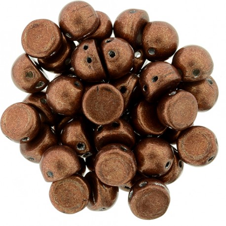 TrCzechMates Cabochon 2 Fori 7 mm Color Trends Saturated Metallic Potter's Clay - 10 pz