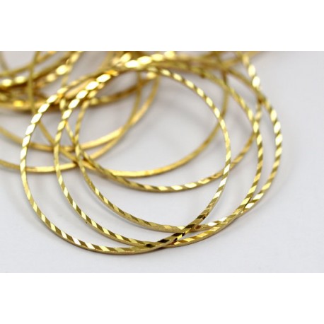 Connettore Cerchio Lavorato 35 mm in Ottone -1 pz