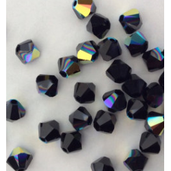 Swarovski Bicone 5301 3 mm Jet AB - 50 pcs