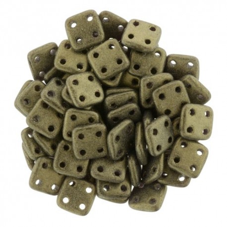 Perline QuadraTile 6 mm Metallic Suede Gold - 5 gr