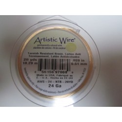 Artistic Wire 0,51 mm (24 Gauge) Non-Tarnish Brass - Bobina 18,29 m ( 20yds)