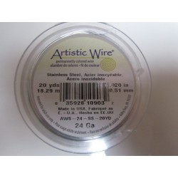 Artistic Wire 0.51 mm (24 Gauge) Stainless Steel - Spool of 18,29 m ( 20yds)