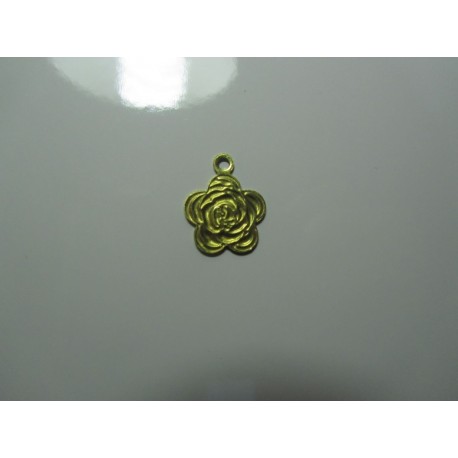 Charm Rosa 14 x 11 mm in Ottone - 5 pz