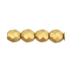 Fire Polished Faceted Round Beads 8 mm Matte Metallic Flax - 20 pcs
