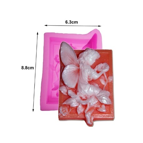 Stampo Silicone Fata con Fiore 8,8 x 6,3 x 2,6 cm - 1 pz