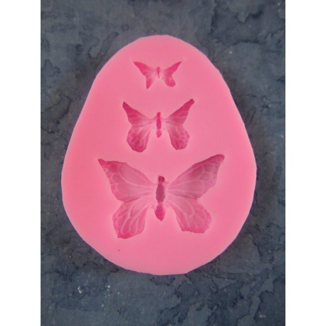 Stampo Silicone 3 Farfalle 7,5 x 6 x 0,7 cm - 1 pz