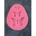 Stampo Silicone 3 Farfalle 7,5 x 6 x 0,7 cm - 1 pz