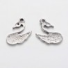 Charm Cigno 13x13x1,5 mm, Color Argento Anticato - 5 pz