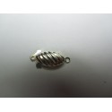 Chiusura a Cassetta Ovale Lavorata 21x9 mm, Color Argento - 1 pz