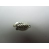 Chiusura a Cassetta Ovale Lavorata mm, Color Argento - 1 pz