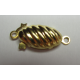Chiusura a Cassetta Ovale Lavorata 21x9 mm, Color Oro - 1 pz