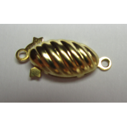 Chiusura a Cassetta Ovale Lavorata mm, Color Argento - 1 pz