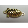 Chiusura a Cassetta Ovale Lavorata 21x9 mm, Color Oro - 1 pz