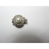 Chiusura a Cassetta Fiore con Perla 18x15 mm, Color Nichel - 1 pz