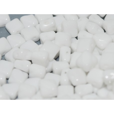 Perline Silky 6x6 mm Chalk White - 30 pz