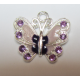 Pendente Smaltato Farfalla con Strass 22 x 21 mm Lilla - 1 pz