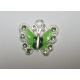 Pendente Smaltato Farfalla con Strass 22 x 21 mm Verde - 1 pz