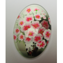 Cabochon Ovale in Vetro 20 x 30 mm Soggetto Fiori - 1 pz