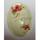 Cabochon Ovale in Vetro 20 x 30 mm Soggetto Scritta "Rose Leaves" - 1 pz