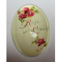 Cabochon Ovale in Vetro 20 x 30 mm Soggetto Scritta "Rose Leaves" - 1 pz