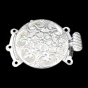 Chiusura a Cassetta Ottone Lavorata 3 File 32x23x7 mm, Color Argento -- 1 pz