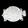 Chiusura a Cassetta Ottone Lavorata 3 File 32x23x7 mm, Color Argento -- 1 pz
