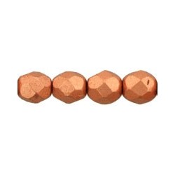 Fire Polished Faceted Round Beads 6 mm Matte Metallic Copper - 25 pcs