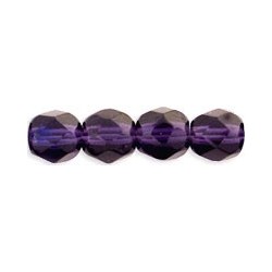 Fire Polished Faceted Round Beads 6 mm Tanzanite - 25 pcs