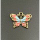 Pendente Smaltato Farfalla 25 x 19 mm Blu/Rosso/Bronzo - 1 pz