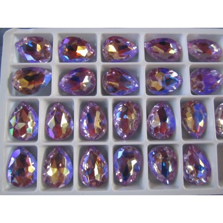 Cabochon Goccia Vetro 13x18 mm Violet AB - 1 pz