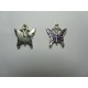 Pendente Smaltato Farfalla 17 x 15,2 mm Viola/Argentato - 1 pz