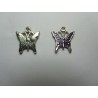 Pendente Smaltato Farfalla 17 x 15,2 mm Viola/Argentato - 1 pz