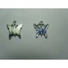 Pendente Smaltato Farfalla 17 x 15,2 mm Blu/Argentato - 1 pz
