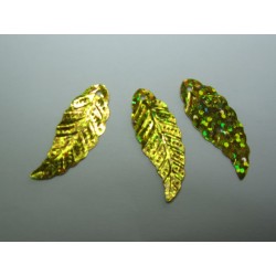 Foglie in acrilico 29x11 mm Dorate Glitterate - 5 pz