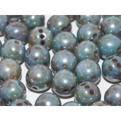 RounTrio® Beads 6 mm Chalk White Baby Blue Luster - 25 pcs